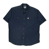 Carhartt Short Sleeve Shirt - XL Blue Cotton