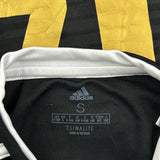 Ac Brea, Age 9-10 Adidas Striped Football Shirt - Medium Black Polyester