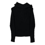Tommy Hilfiger Collared Sweater - Large Black Cotton