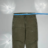 Carhartt Double Knee Carpenter Trousers - 31W 34L Green Cotton