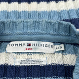 Tommy Hilfiger Striped Sweater - Large Blue Cotton