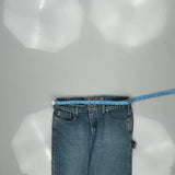 Silver Carpenter Jeans - 32W UK 12 Blue Cotton