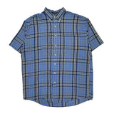 Gant Checked Short Sleeve Shirt - XL Blue Cotton Blend
