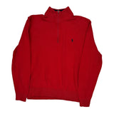 Polo By Ralph Lauren 1/4 Zip - Large Red Cotton