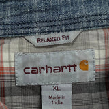 Carhartt Checked Short Sleeve Shirt - XL Grey Cotton