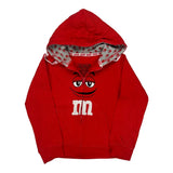 Age 4-5 M&M Cartoon Hoodie - XS Red Cotton Blend