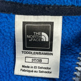 Age 3 The North Face Checked Fleece Jacket - 2XS Blue Polyester