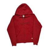 Carhartt Hoodie - Large Red Cotton Blend