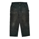 Carhartt Double Knee Carpenter Trousers - 38W 30L Black Cotton