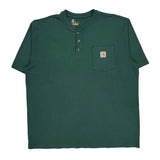 Carhartt Henley T-Shirt - XL Green Cotton