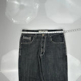 Embroidered Avalanche Studded Jeans - 38W 31L Gray Cotton