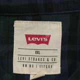 Levis Checked Flannel Shirt - 2XL Blue Cotton