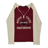 Metro, Cedar Rapids, Ia Harley Davidson Graphic Long Sleeve T-Shirt - Small Cream Cotton