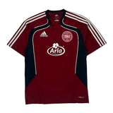 Denmark Dbu Adidas 2010-11 Training Football Shirt - Small Red Polyester
