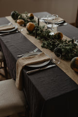 Linen tablecloth in Charcoal