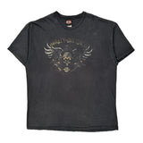 Harley Davidson Graphic T-Shirt - 2XL Black Cotton