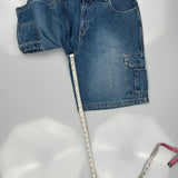 Faded Glory Cargo Carpenter Shorts - 35W 9L Blue Cotton