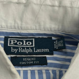 Regent Polo By Ralph Lauren Striped Shirt - Large Blue Cotton