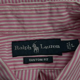 Ralph Lauren Striped Shirt - Large Red Cotton