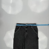 Unbranded Wide Leg Carpenter Trousers - 31W UK 14 Grey Denim