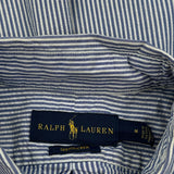 Ralph Lauren Striped Short Sleeve Shirt - Medium Blue Cotton