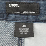 American Flag Qruel Graphic Denim Shorts - 40W 13L Blue Cotton