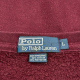 Polo By Ralph Lauren Sweatshirt - Large Burgundy Cotton Blend