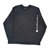 Carhartt Spellout Long Sleeve T-Shirt - XL Black Cotton