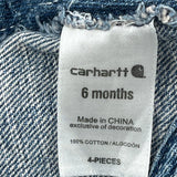 Age 6 Months Carhartt Mini Overalls - 4XS Blue Cotton