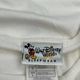 Mickey Mouse Disney Cartoon Long Sleeve T-Shirt - Large White Cotton