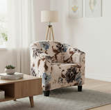 Anyseat Light Beige Floral Chair Cover – Plain Dustproof Tub Slipcover for Home Décor