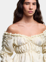 SADIE ECRU RUCHED BLOUSE