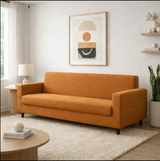 Anyseat 4-Seater Sofa Cover – Plain Caramel Style Slipcover for Living Room Chair Protection
