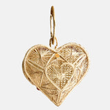 Heart Basket Bag Pink - Straw Bag - Iraca Palm Handbag, Top Handle Purse