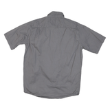 WRANGLER Mens Grey Short Sleeve Shirt S Cotton Blend Casual Summer Button Pocket