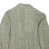 HENRY VAL Womens Grey Wool Blend Button Jacket S Woven Stylish Lightweight