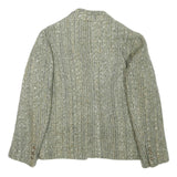 HENRY VAL Womens Grey Wool Blend Button Jacket S Woven Stylish Lightweight