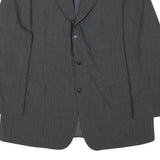 YVES SAINT LAURENT Mens Grey Wool Blend Classic Jacket L Woven Button Casual