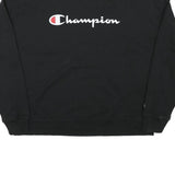 CHAMPION Womens Black Cotton Blend Crew Neck L Sweatshirt Logo Printed