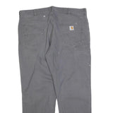 CARHARTT Mens Cotton Blend Grey Relaxed Leg Trousers W40 L32 Workwear Zip