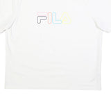 FILA Womens White XL Cotton Blend T-Shirt Short Sleeve Crew Neck Logo Graphic