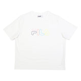 FILA Womens White XL Cotton Blend T-Shirt Short Sleeve Crew Neck Logo Graphic