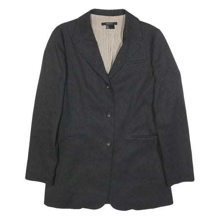 ZARA BASIC Womens Black Jacket M Woven Button Plain Stylish Classic