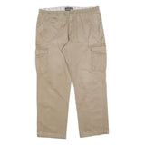 BIAGGINI Mens Cotton Blend Beige Regular Cargo Trousers W36 L30 Casual Zip Fit