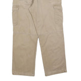 BIAGGINI Mens Cotton Blend Beige Regular Cargo Trousers W36 L30 Casual Zip Fit