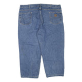 CARHARTT Mens Regular Fit Blue Denim Jeans W46 L25 Workwear Zip Closure