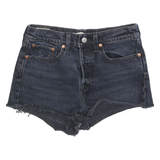 LEVI'S Womens Shorts Blue Denim Cut-Off S W28 Raw Hem Casual