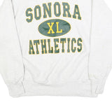 DELONG Mens White Sonora Athletics Crew Neck M Cotton Blend Sweatshirt Retro