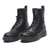 GUESS Womens Black Leather Ankle Boots UK 5 Leather Lace-Up Stylish Footwear