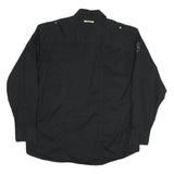 COOGI Mens Black Cotton Blend Shirt 2XL Long Sleeve Button Front Embroidered